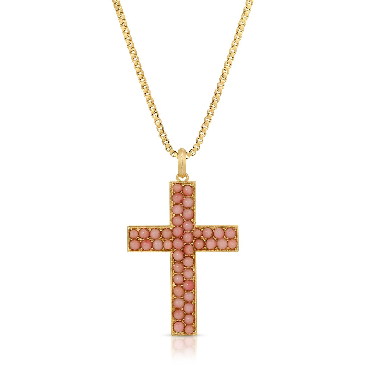 Elips Cross Necklace in Coral