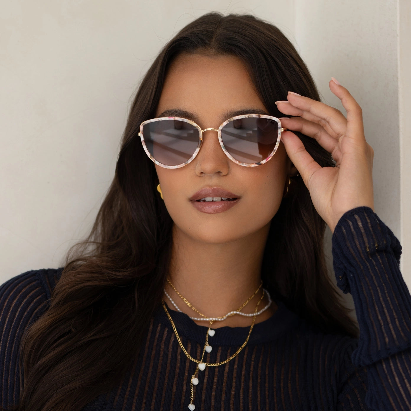 Luna Cat Eye Sunglasses in Rose Tortoise
