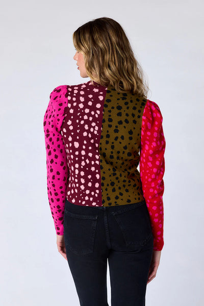Jovie Cardigan in Spotted Colorblock