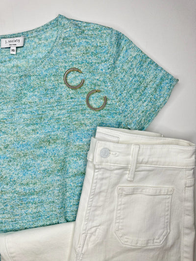 Space Dye Sweater Tee in Sea