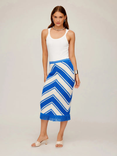 Amber Crochet Skirt in Blue
