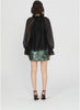 Ziva Flutter Neck Blouse in Black