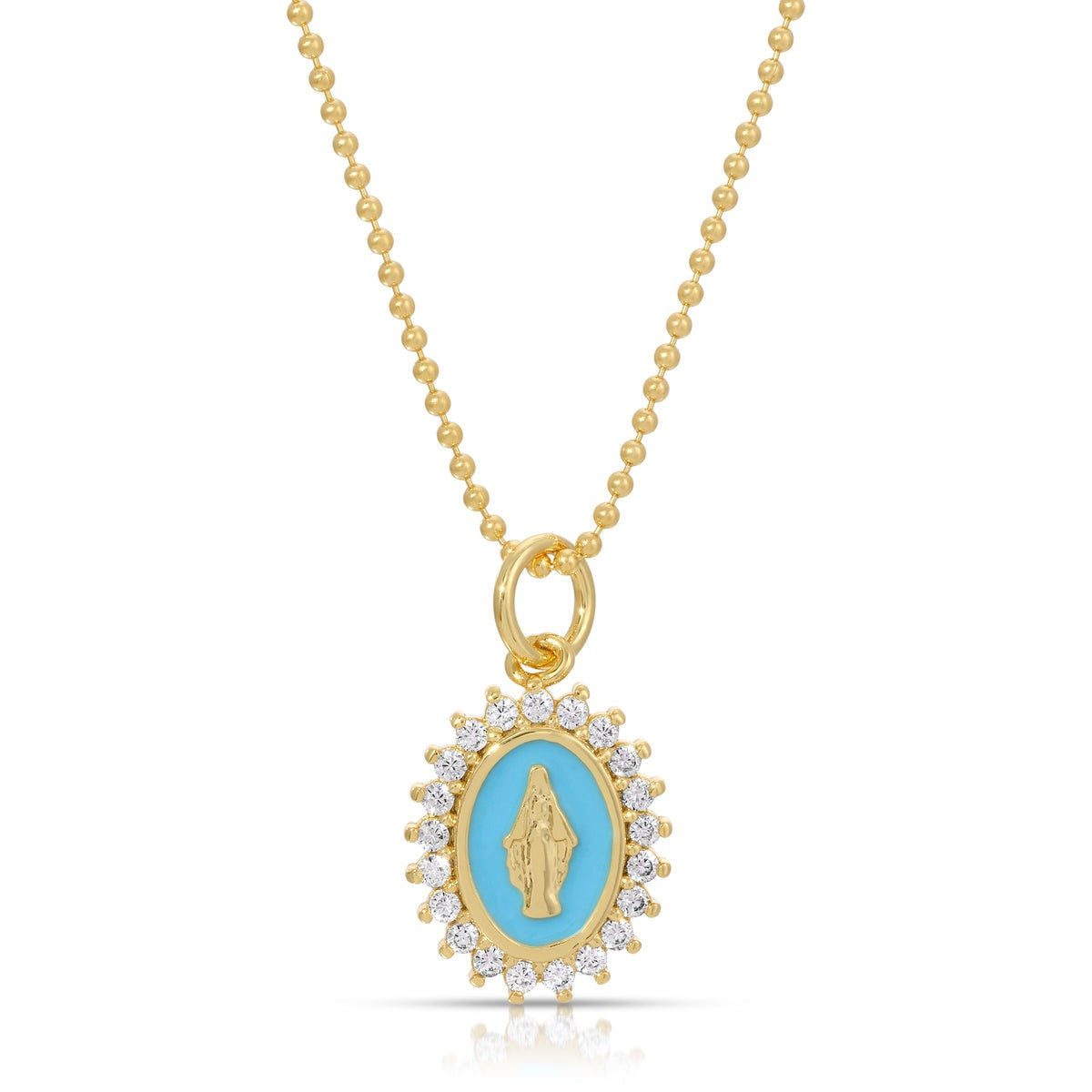 Mini Lady Lourdes Necklace in Aqua