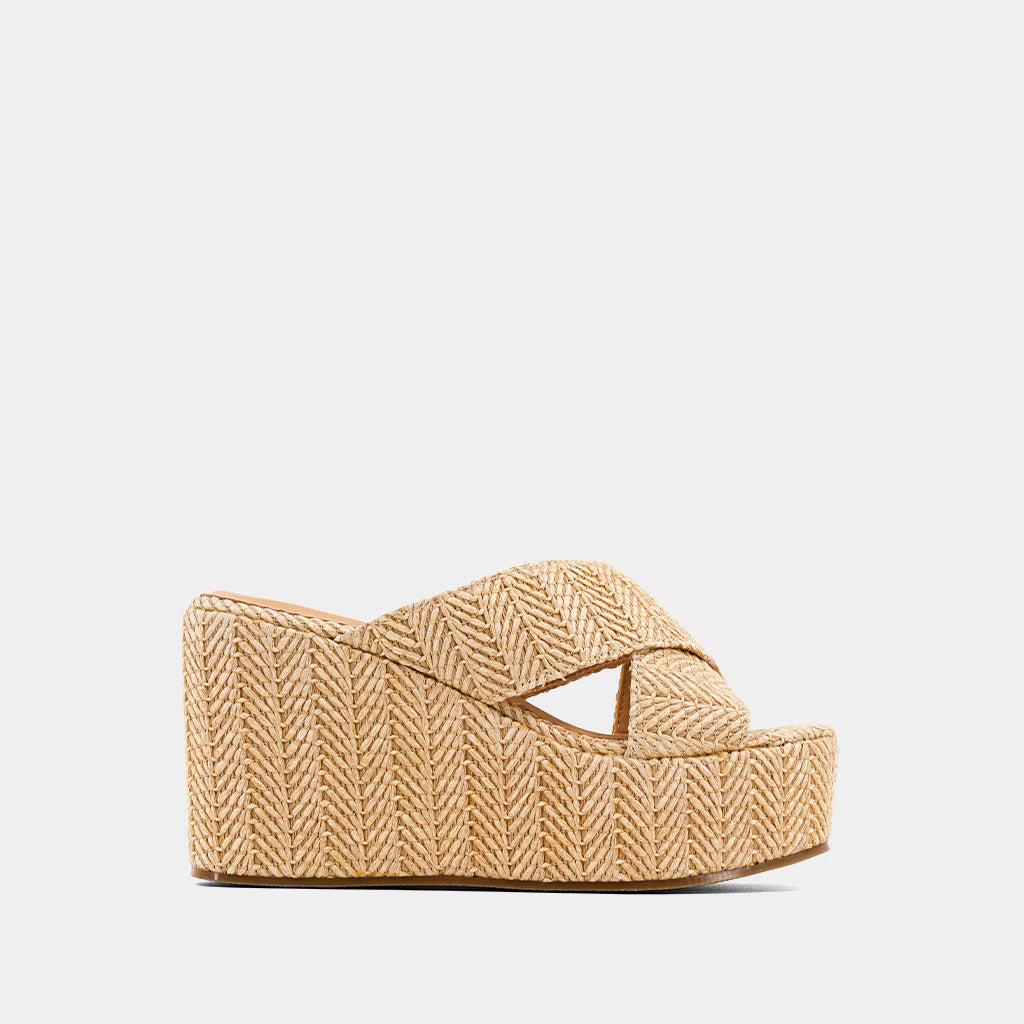 Ludovica Wedge Heel in Natural Woven