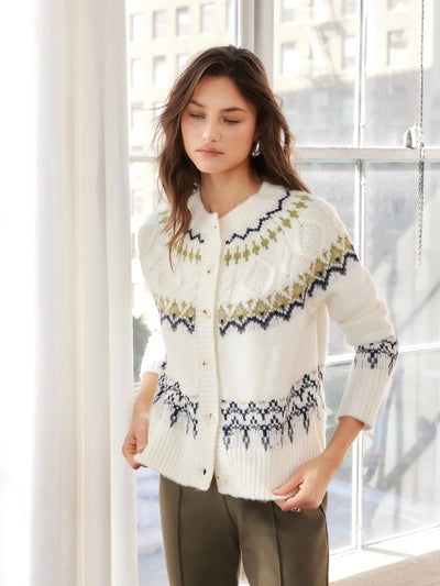 Astrid Fair Isle Cardigan in Multi