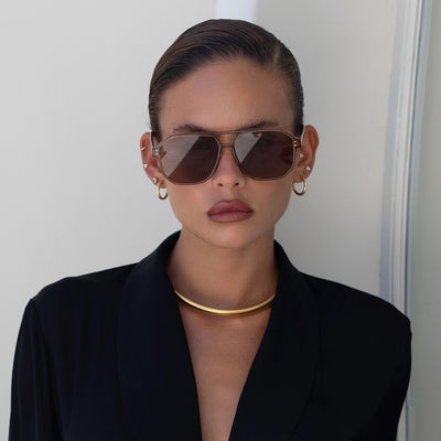 Billie Aviator Sunglasses in Brown