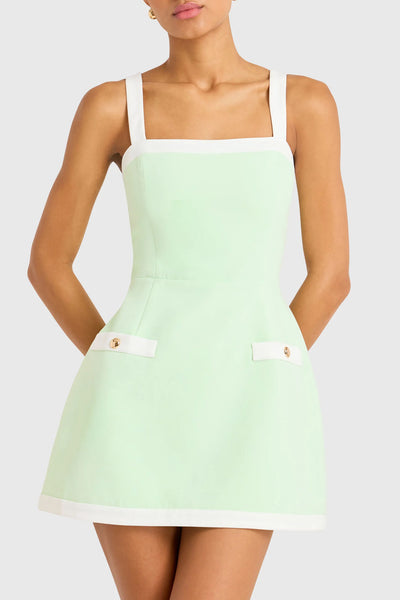 Martini Skort Romper in Hypermint/Ivory