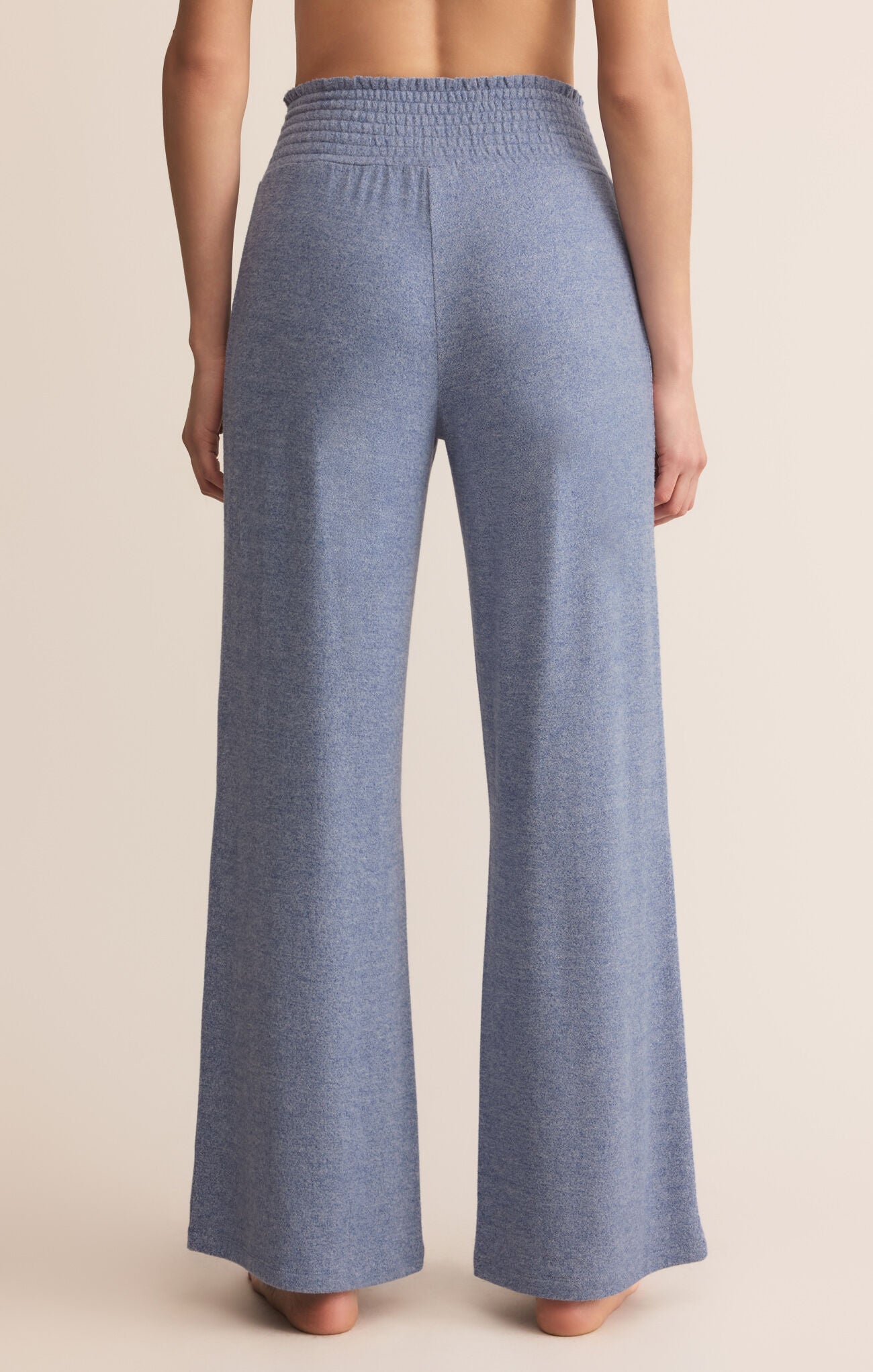 Dawn Smocked Pant in Blue Velvet