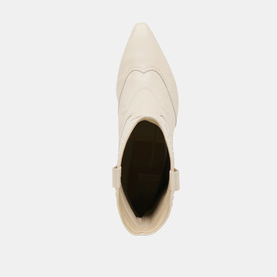 Tavla Leather Boots in Off White