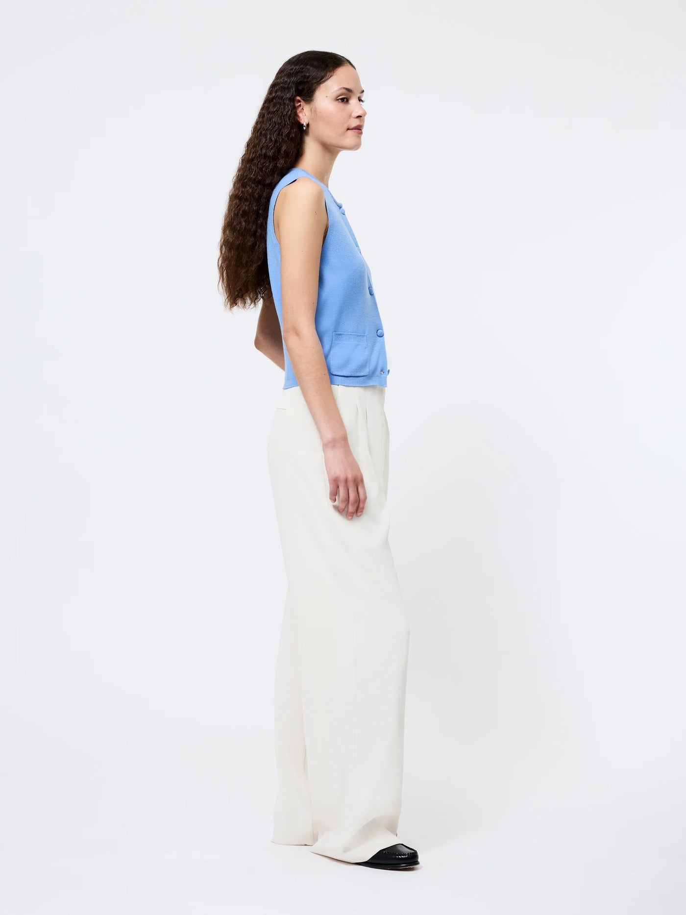 Cosysoft Knit Vest in Thistle Blue