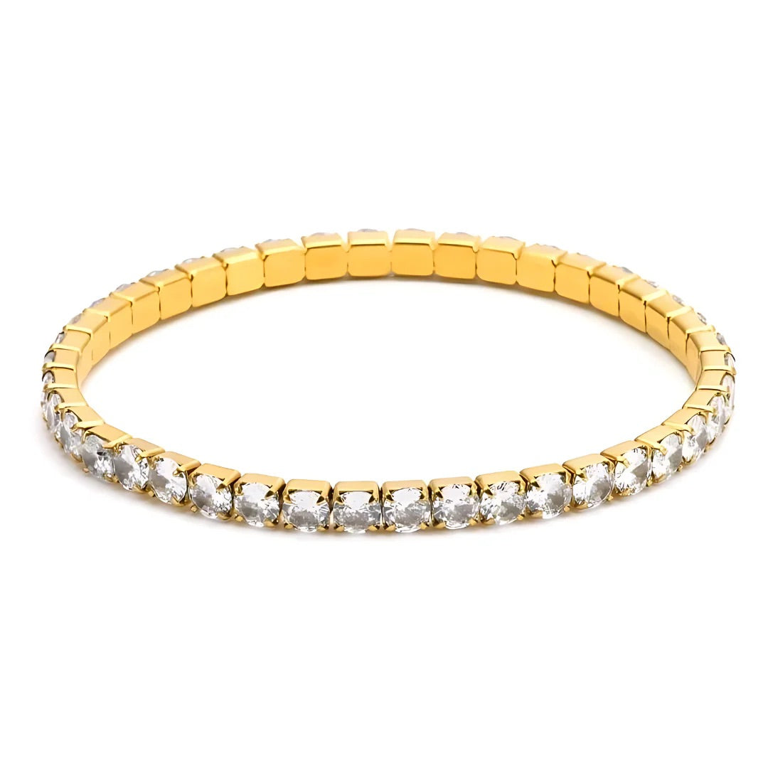 Eileen CZ Stretch Bracelet in Gold