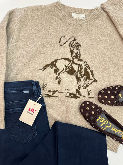 Cowboy Crew Sweater in Oatmeal