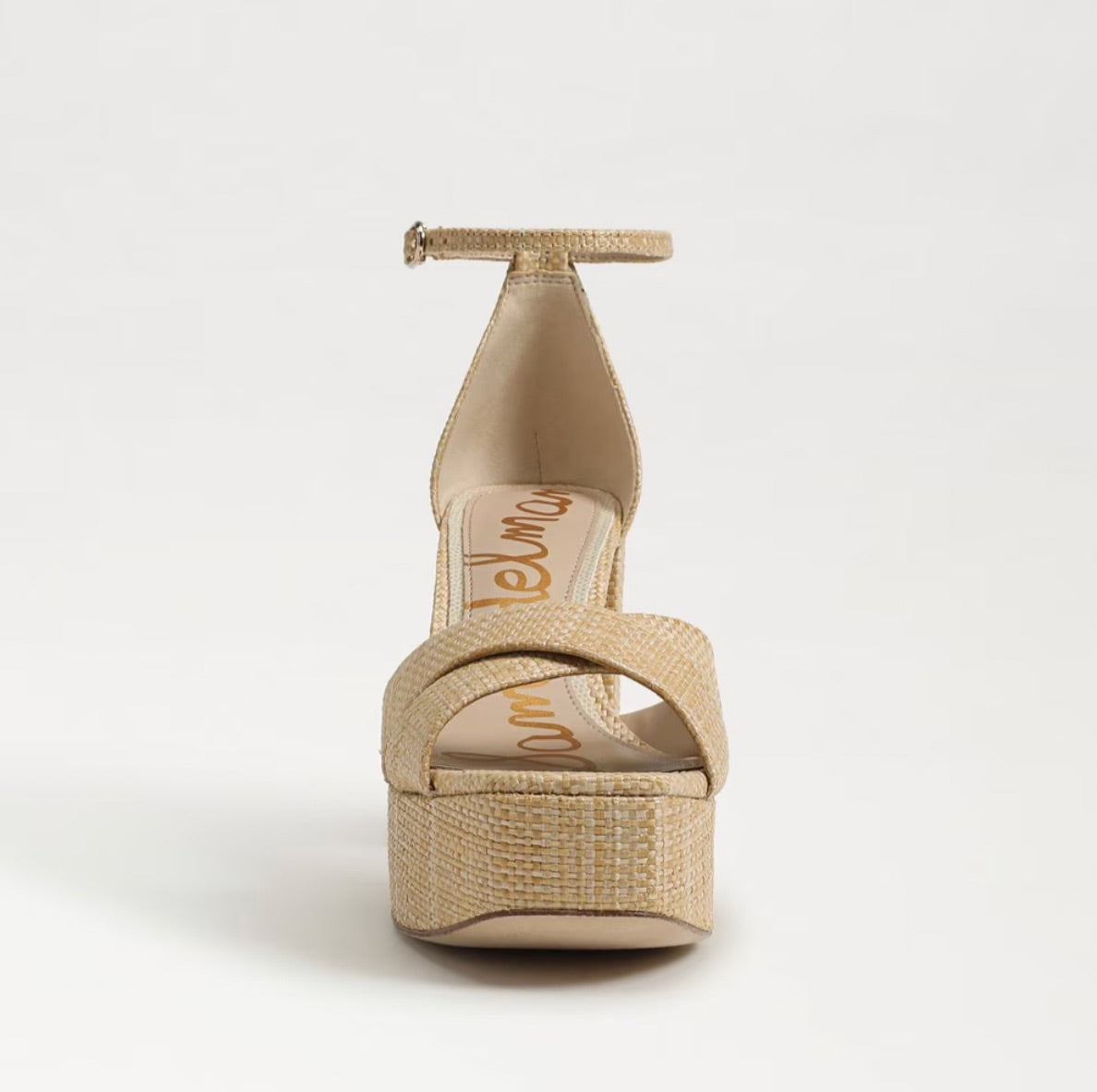 Jullian Platform Heel in Bleached Beachwood Weave