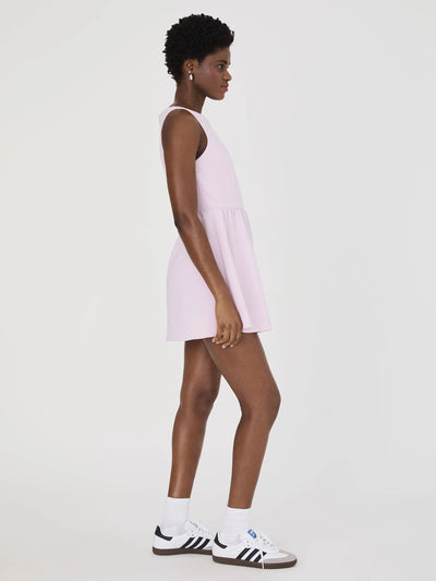 Whisper Boat Neck Mini Dress in Sweet Pink