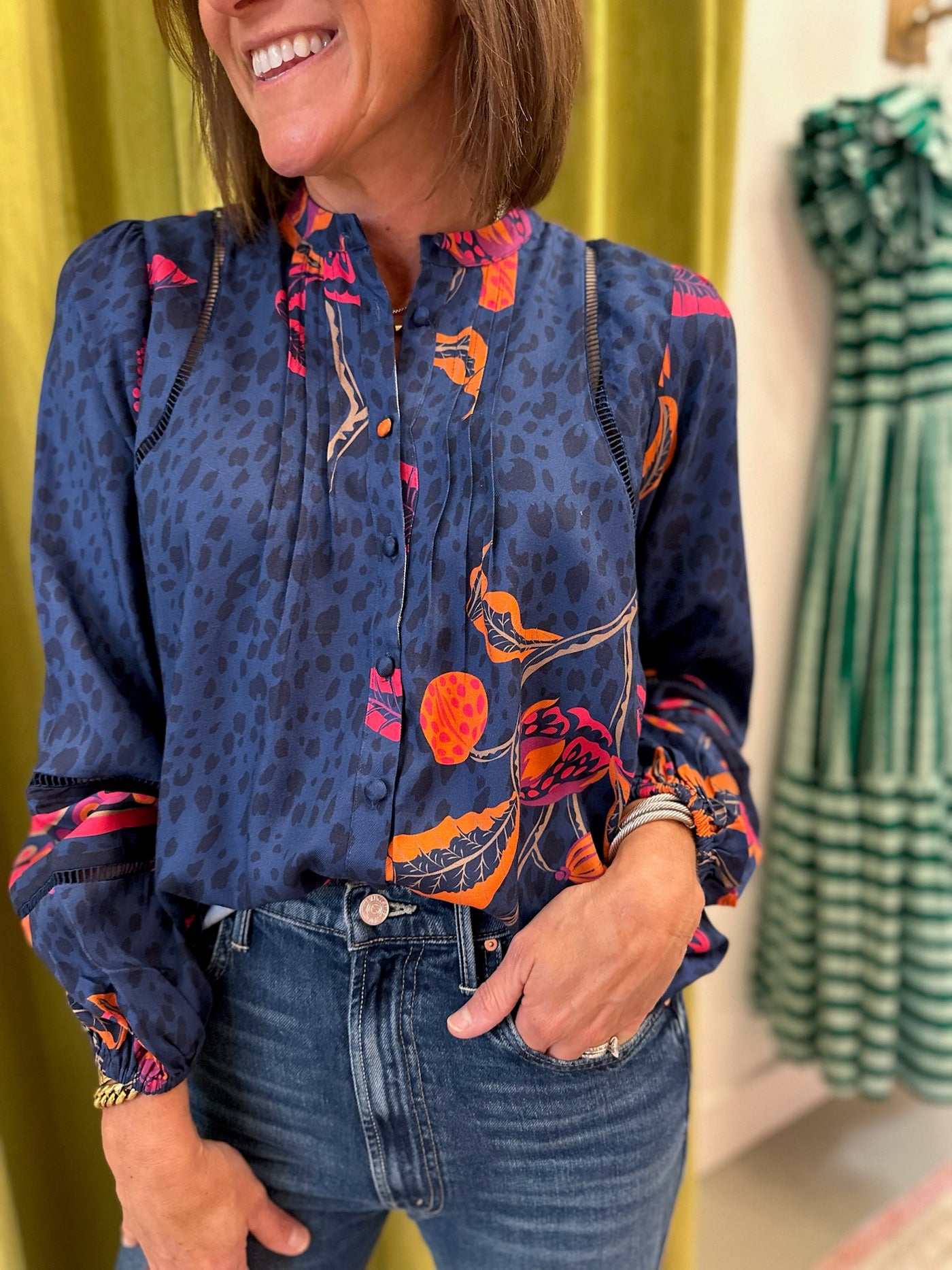 Martha Blouse in Navy