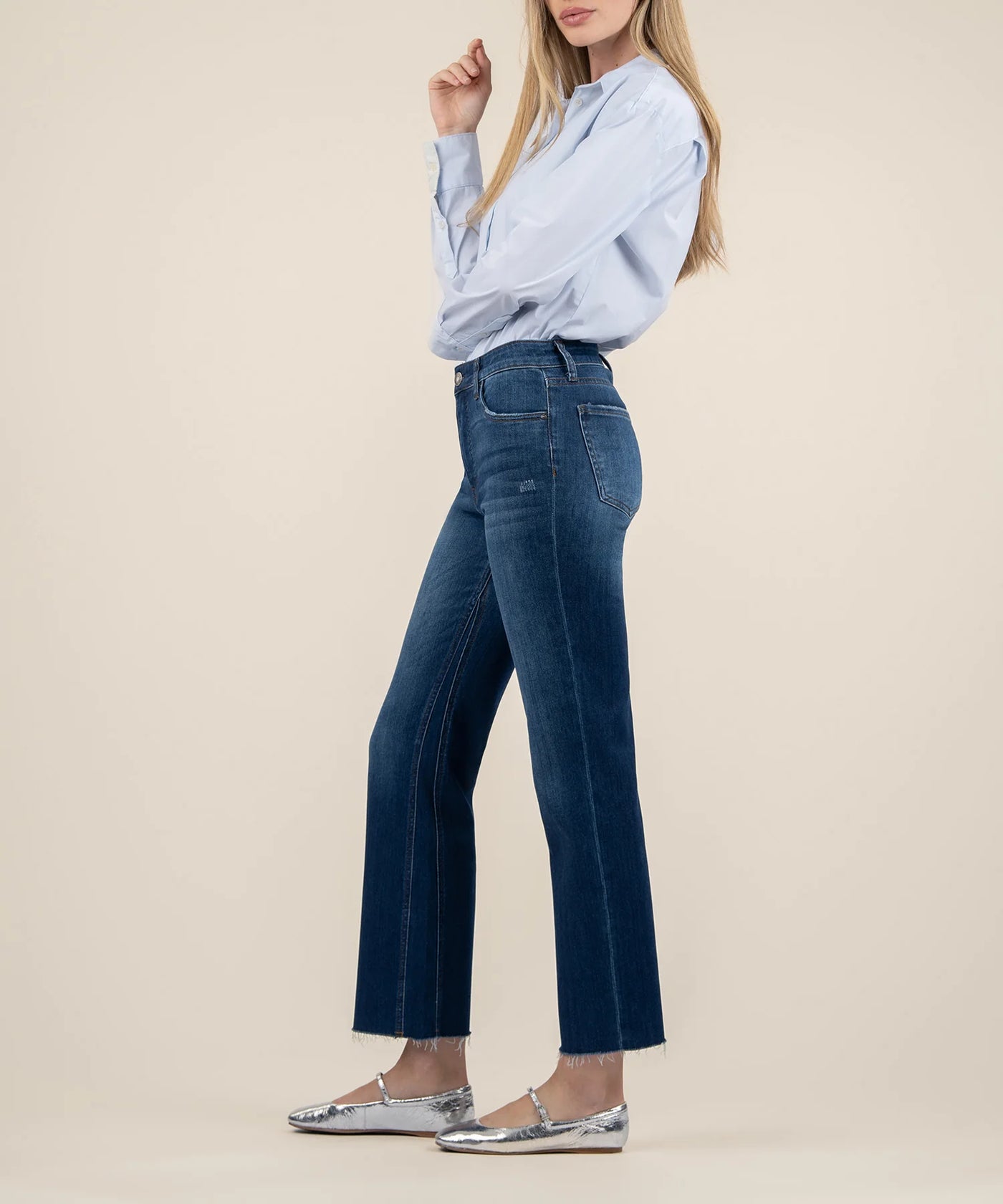 Kelsey High Rise Ankle Flare in Royal