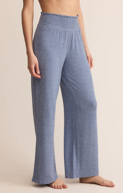 Dawn Smocked Pant in Blue Velvet