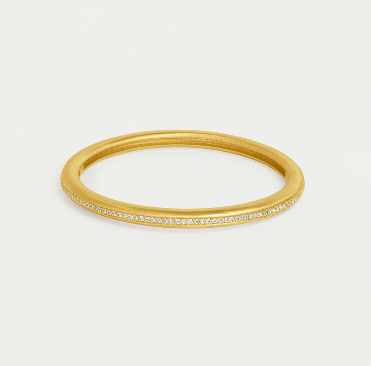 Colette Pave Bangle Bracelet in White Topaz/Gold