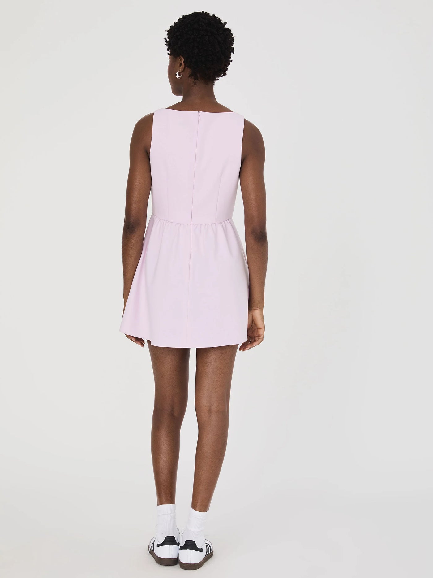 Whisper Boat Neck Mini Dress in Sweet Pink