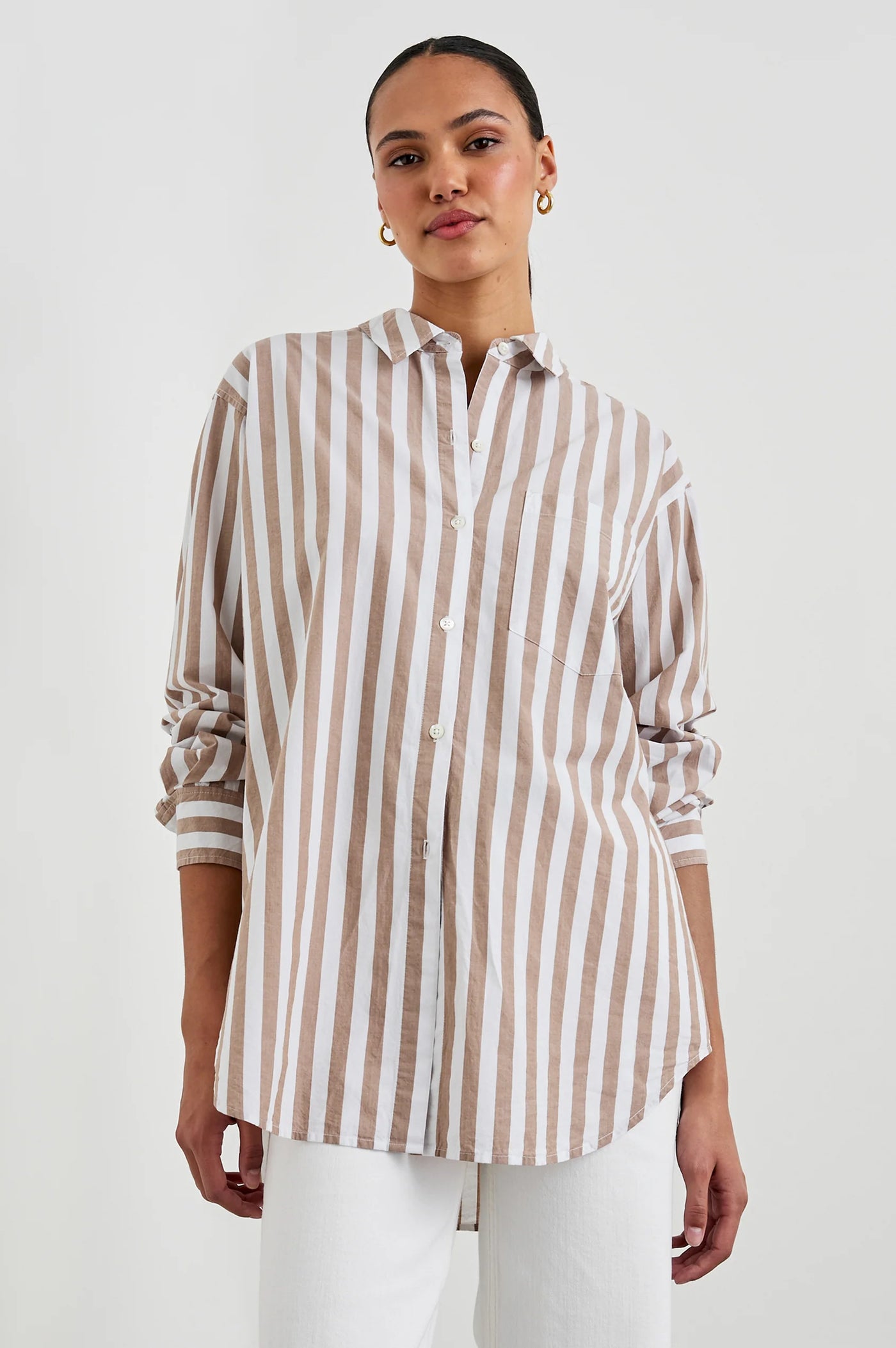 Elsa Shirt in Russet White Stripe