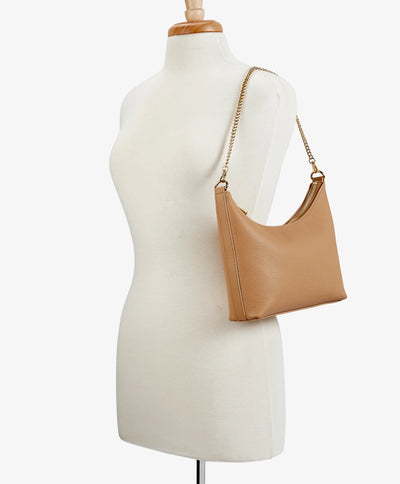 Jules Crossbody in Cappuccino Pebble Grain Leather