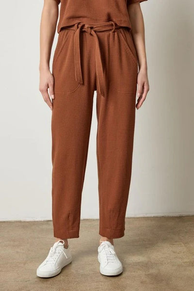 Belted Waffle Pant in Praline
