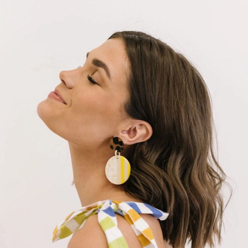 Sunflower Circle Earrings in Multi