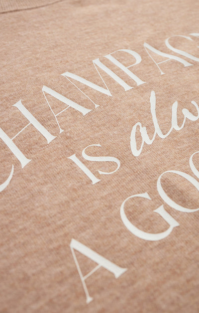 Champagne Long Sleeve Top in Iced Coffee