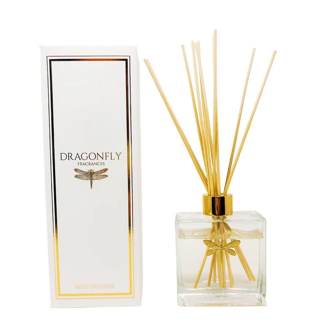 Gold Reed Diffuser in Currant + Geranium