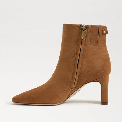 Saige Ankle Bootie in Brown Suede