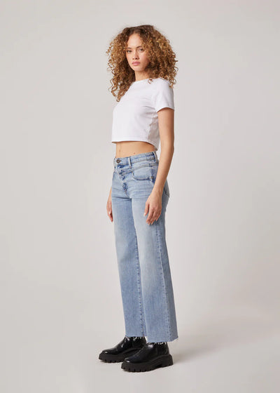 Conrad High Rise Wide Leg Jeans in Light Collins