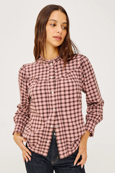 Alanna Shirt in Garnet Rose Cobalt