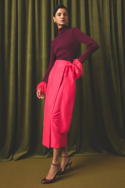 Georgina Wrap Skirt in Cerise