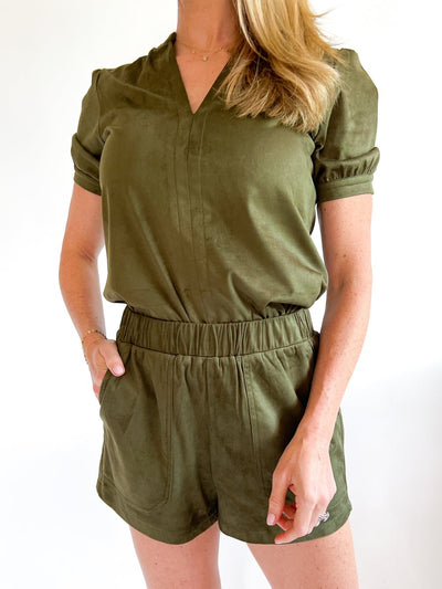 Jane Top in Olive Night