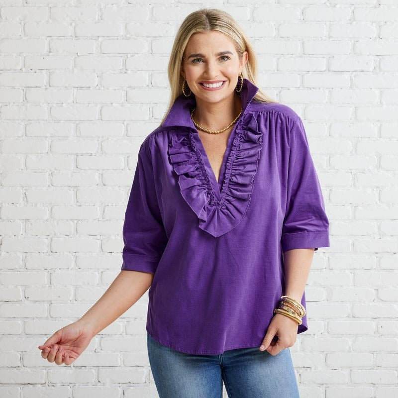 Maya Corduroy Top in Purple