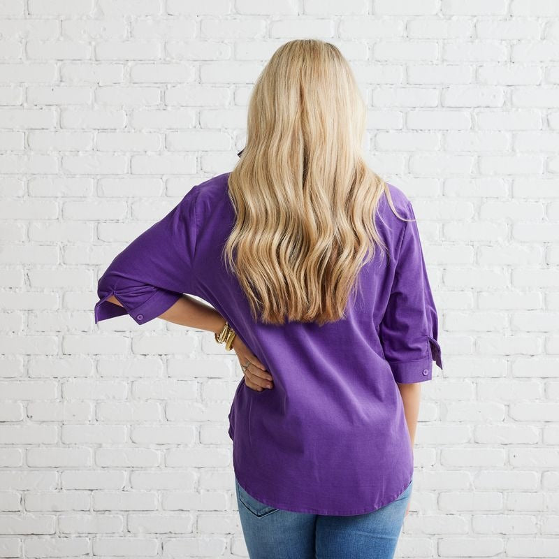 Maya Corduroy Top in Purple