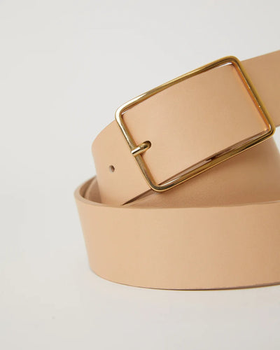 Milla Leather Belt in Nude Gold
