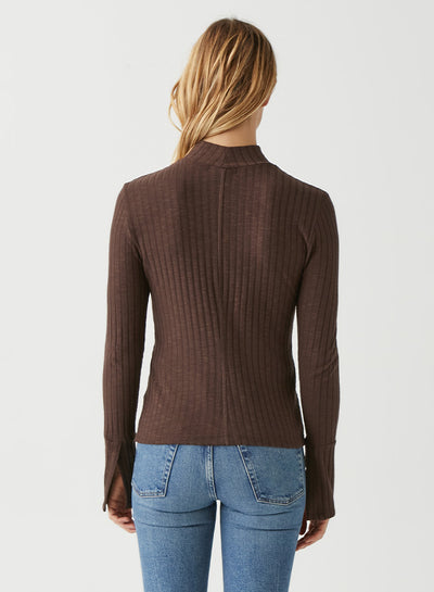 Opal Button Cuff Turtleneck in Java