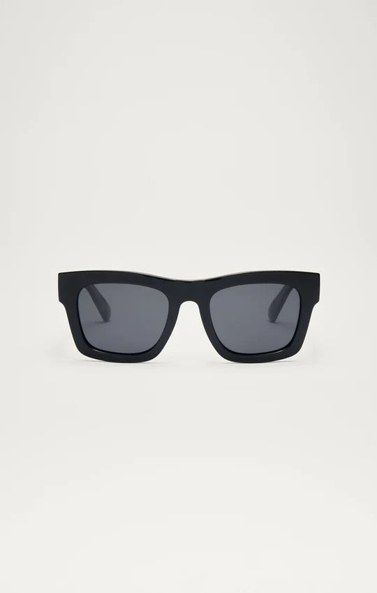 Lay Low Sunglasses in Polished Black Grey