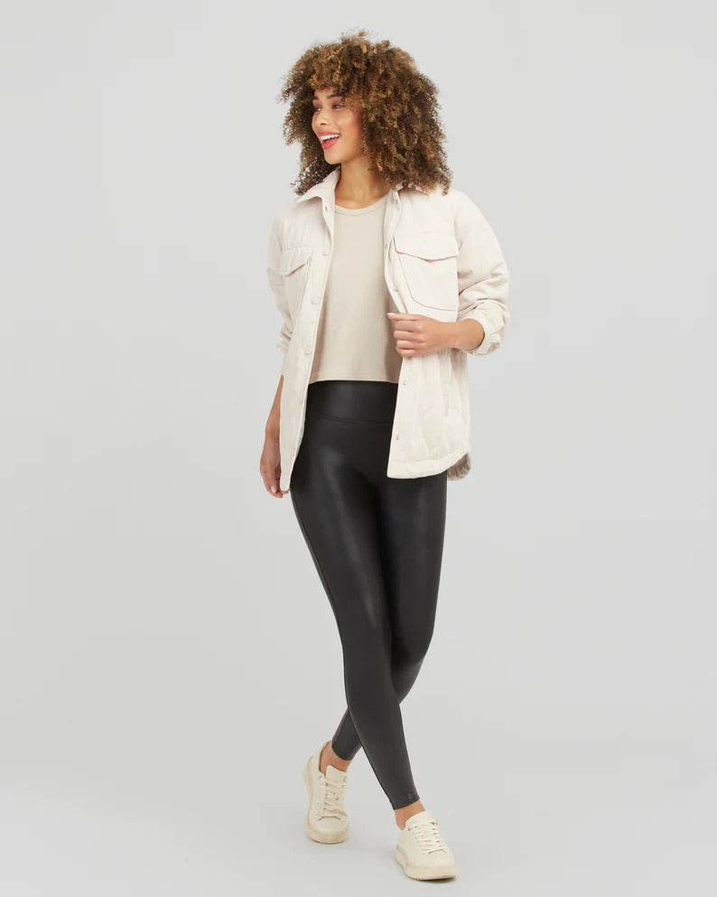 Faux Leather Leggings in Black