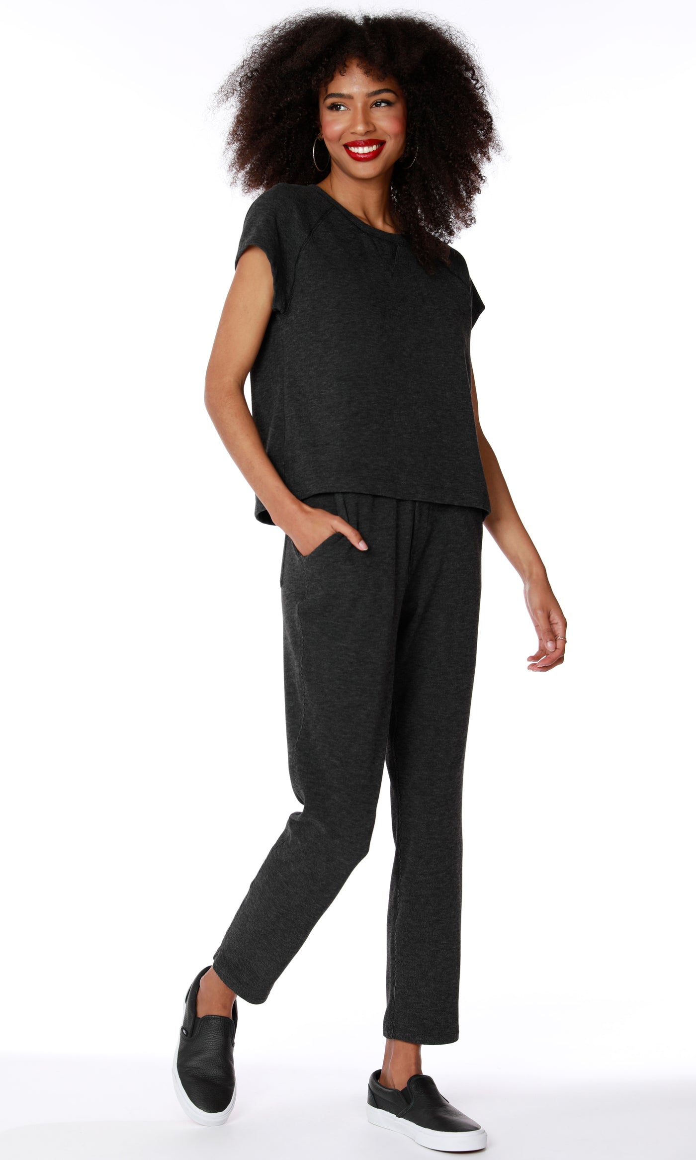 Tapered Pocket Pants in Black