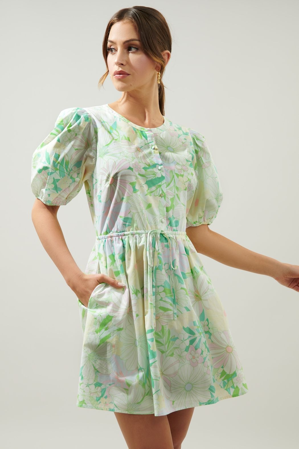 Alba Mini Dress in Pastel Floral
