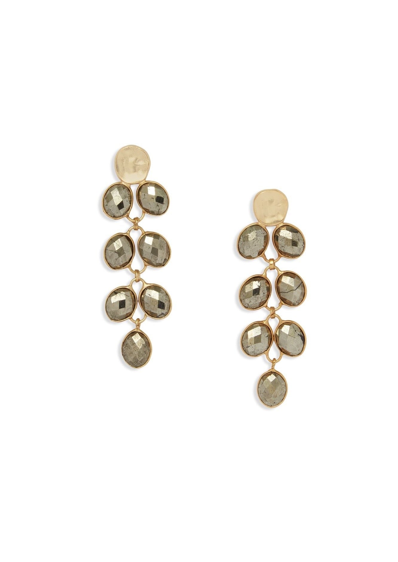 Victoria Earrings in Pyrite