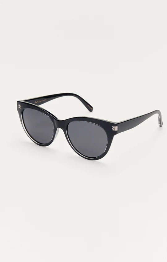 Bright Eyed Sunglasses in Crystal Black Grey