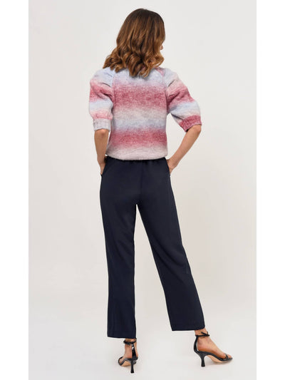 Christi Ombre Sweater Knit Top in Berry/Blue