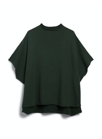 Audrey Funnel Neck Capelet in Evergreen