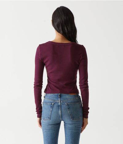 Orion Cropped Tee in Plum