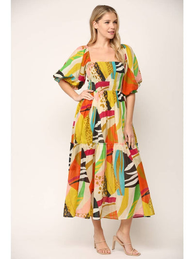 Donna Maxi Dress in Abstract Print