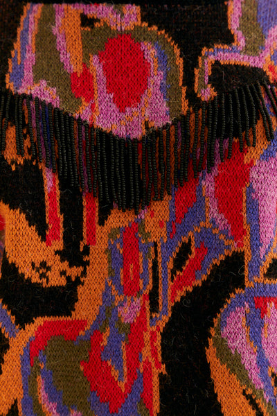 Wild Horses Fringe Sweater in Black