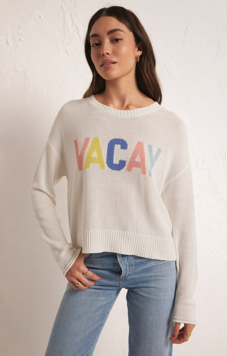 Sienna Vacay Sweater in White